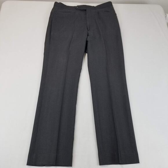 Sansabelt Pants Mens 35x32 Gray No Belt Loops Stretch Waist Dress Trousers - Picture 1 of 11